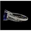 Image 3 : 4.51 ctw Tanzanite and Diamond Ring - 14KT White Gold