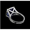 Image 3 : 5.64 ctw Tanzanite and Diamond Ring - 14KT White Gold