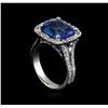 Image 4 : 5.64 ctw Tanzanite and Diamond Ring - 14KT White Gold