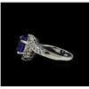 Image 3 : 3.60 ctw Tanzanite and Diamond Ring - 14KT White Gold