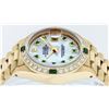 Image 3 : Rolex 18KT Yellow Gold President Emerald and Diamond Ladies Watch