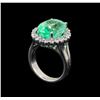 Image 4 : GIA Cert 9.66 ctw Emerald and Diamond Ring - 14KT White Gold
