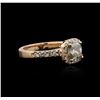 Image 1 : 14KT Rose Gold 1.42 ctw Fancy Green Diamond Ring