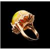 Image 3 : 17.32 ctw Fire Opal and Diamond Ring - 14KT Rose Gold