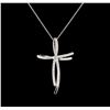 Image 1 : 1.23 ctw Diamond Cross Pin/Pendant with Chain - 18KT White Gold