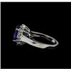 Image 3 : 3.05 ctw Tanzanite and Diamond Ring - 14KT White Gold