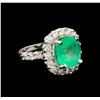 Image 1 : GIA Cert 5.82 ctw Emerald and Diamond Ring - 14KT White Gold