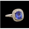 Image 1 : 2.63 ctw Sapphire and Diamond Ring - 14KT White Gold