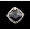 Image 2 : 8.30 ctw Black Diamond Ring - 14KT White Gold