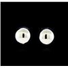 Image 1 : 20mm Round Button Earrings - Rhodium Plated