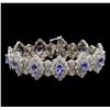 Image 1 : 14KT White Gold 7.92 ctw Tanzanite and Diamond Bracelet