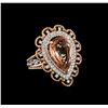 Image 1 : 14KT Two-Tone Gold 3.84 ctw Morganite and Diamond Ring