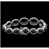 Image 3 : 42.76 ctw Star Sapphire and Diamond Bracelet - 14KT White Gold