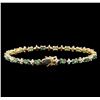 Image 2 : 4.58 ctw Alexandrite and Diamond Bracelet - 14KT Yellow Gold