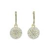 Image 1 : 14mm Crystal Pave Bead Earrings - Gold Plated