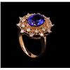 Image 4 : 3.62 ctw Tanzanite and Diamond Ring - 14KT Rose Gold