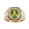 Image 1 : 3.55 ctw Peridot and Diamond Ring - 14KT Yellow Gold