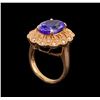 Image 4 : 14KT Rose Gold 5.34 ctw Tanzanite and Diamond Ring