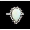Image 2 : 3.90 ctw Opal and Diamond Ring - 14KT White Gold