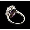 Image 3 : 3.58 ctw Amethyst and Diamond Ring - 14KT White Gold