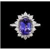 Image 2 : 14KT White Gold 3.44 ctw Tanzanite and Diamond Ring