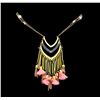 Image 1 : V Chandelier Chain Necklace - Gold Plated