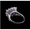 Image 3 : 14KT White Gold 5.30 ctw Tanzanite and Diamond Ring