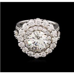 GIA Cert 5.50 ctw Diamond Ring - 14KT White Gold