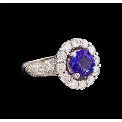 14KT White Gold 2.23 ctw Tanzanite and Diamond Ring