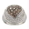 Image 5 : 1.50 ctw Chocolate and White Diamond Ring - 14KT White Gold