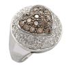 Image 6 : 1.50 ctw Chocolate and White Diamond Ring - 14KT White Gold