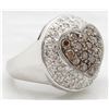 Image 8 : 1.50 ctw Chocolate and White Diamond Ring - 14KT White Gold