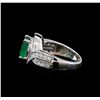 Image 3 : 14KT White Gold 2.07 ctw Emerald and Diamond Ring