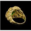 Image 3 : 3.67 ctw Tsavorite and Diamond Ring - 14KT Yellow Gold