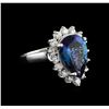 Image 1 : 6.41 ctw Tanzanite and Diamond Ring - 14KT White Gold