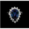 Image 2 : 6.41 ctw Tanzanite and Diamond Ring - 14KT White Gold