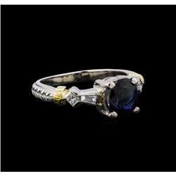 1.90 ctw Sapphire and Diamond Ring - Platinum and 18KT Yellow Gold