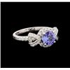 Image 1 : 14KT White Gold 1.25 ctw Tanzanite and Diamond Ring