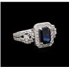 Image 1 : 1.71 ctw Sapphire and Diamond Ring - Platinum