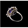 Image 3 : 4.10 ctw Tanzanite and Diamond Ring - 14KT White Gold