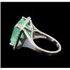 Image 3 : GIA Cert 12.39 ctw Emerald and Diamond Ring - 14KT White Gold