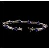 Image 3 : 14KT White Gold 10.40 ctw Sapphire and Diamond Bracelet