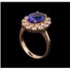 Image 4 : 3.83 ctw Tanzanite and Diamond Ring - 14KT Rose Gold