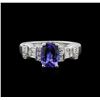 Image 2 : 18KT White Gold 2.01 ctw Tanzanite and Diamond Ring