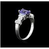 Image 3 : 18KT White Gold 2.01 ctw Tanzanite and Diamond Ring