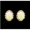 Image 1 : 14KT Rose Gold 7.00 ctw Opal and Diamond Earrings