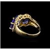 Image 3 : 6.87 ctw Tanzanite and Diamond Ring - 14KT Yellow Gold