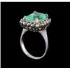 Image 4 : 4.96 ctw Emerald and Diamond Ring - 14KT White Gold