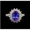 Image 2 : 14KT Two-Tone Gold 3.28 ctw Tanzanite and Diamond Ring