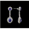 Image 2 : 14KT White Gold 3.22 ctw Tanzanite and Diamond Earrings